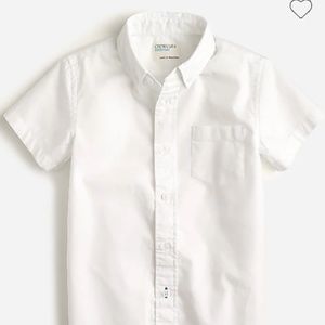 Crewcuts Kids' short-sleeve stretch poplin button-down, White, size 16